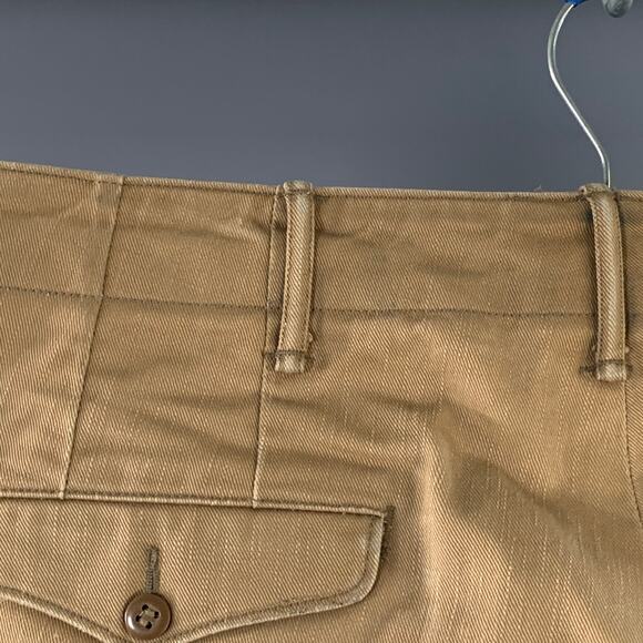 RRL by RALPH LAUREN Size 31 Khaki Cotton Cuffed Straight Button Fly Casual Pants - Picture 5 of 12